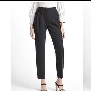 Express High Rise Black Crepe Crop Pants Size 8